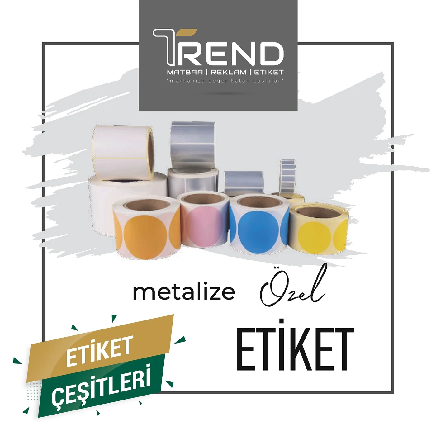 Renkli etiket ürün örnekleri