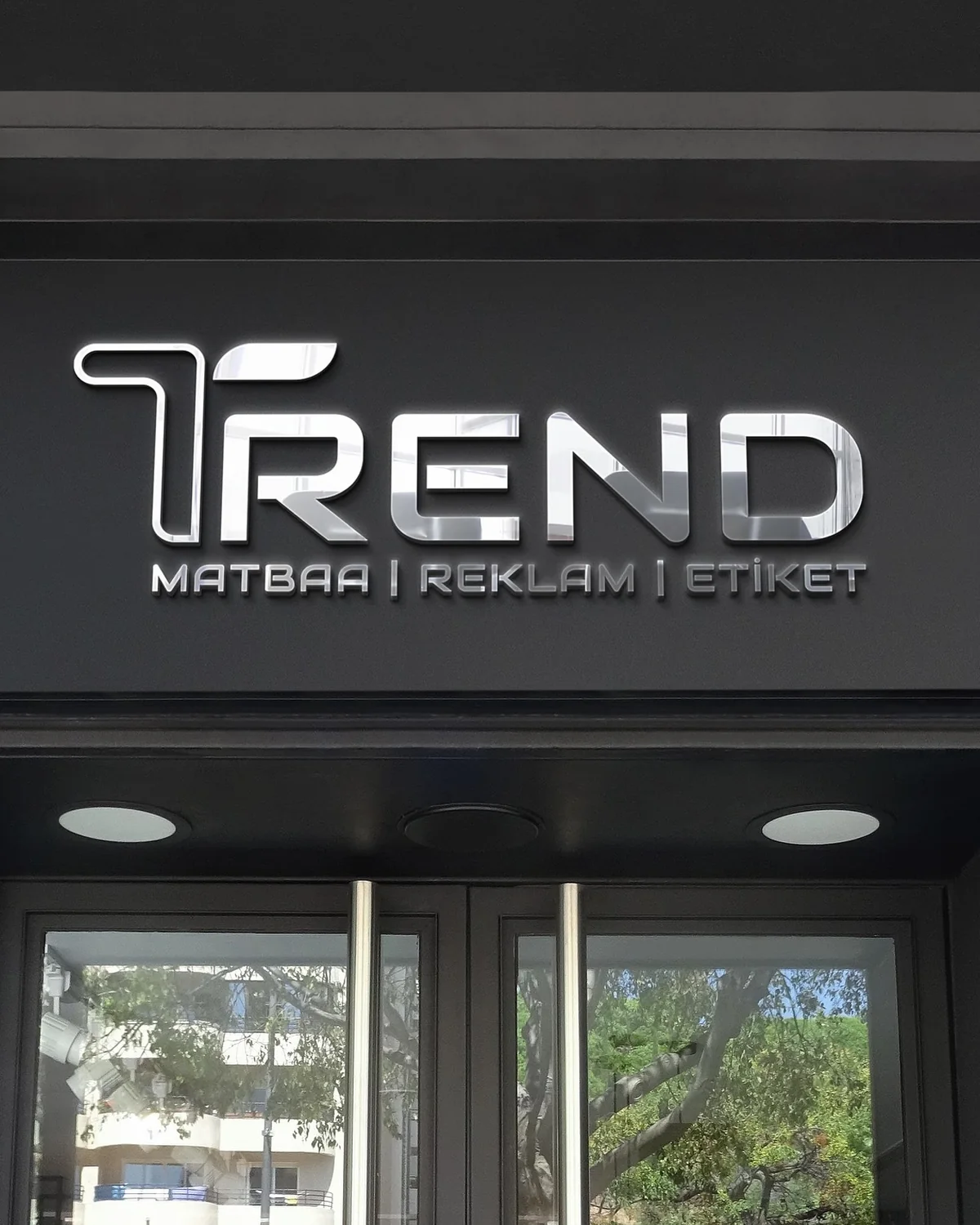 Gaziantep Trend Matbaa cephe tabelası ve kutu harf uygulaması